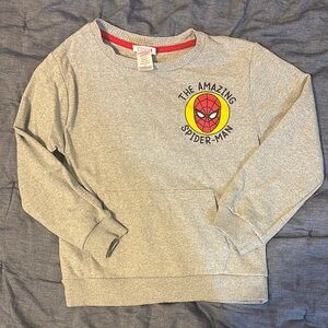 Marvel Gray Crewneck Sweater with Superhero Graphic